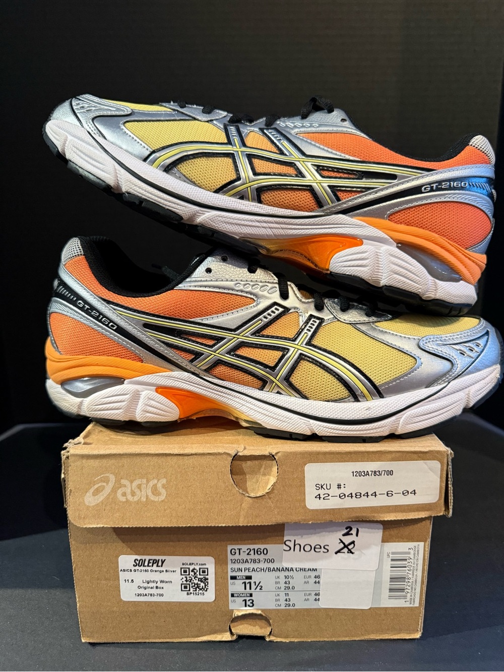 ASICS GT-2160 Men's Running Shoes in Orange, Yellow & Silver